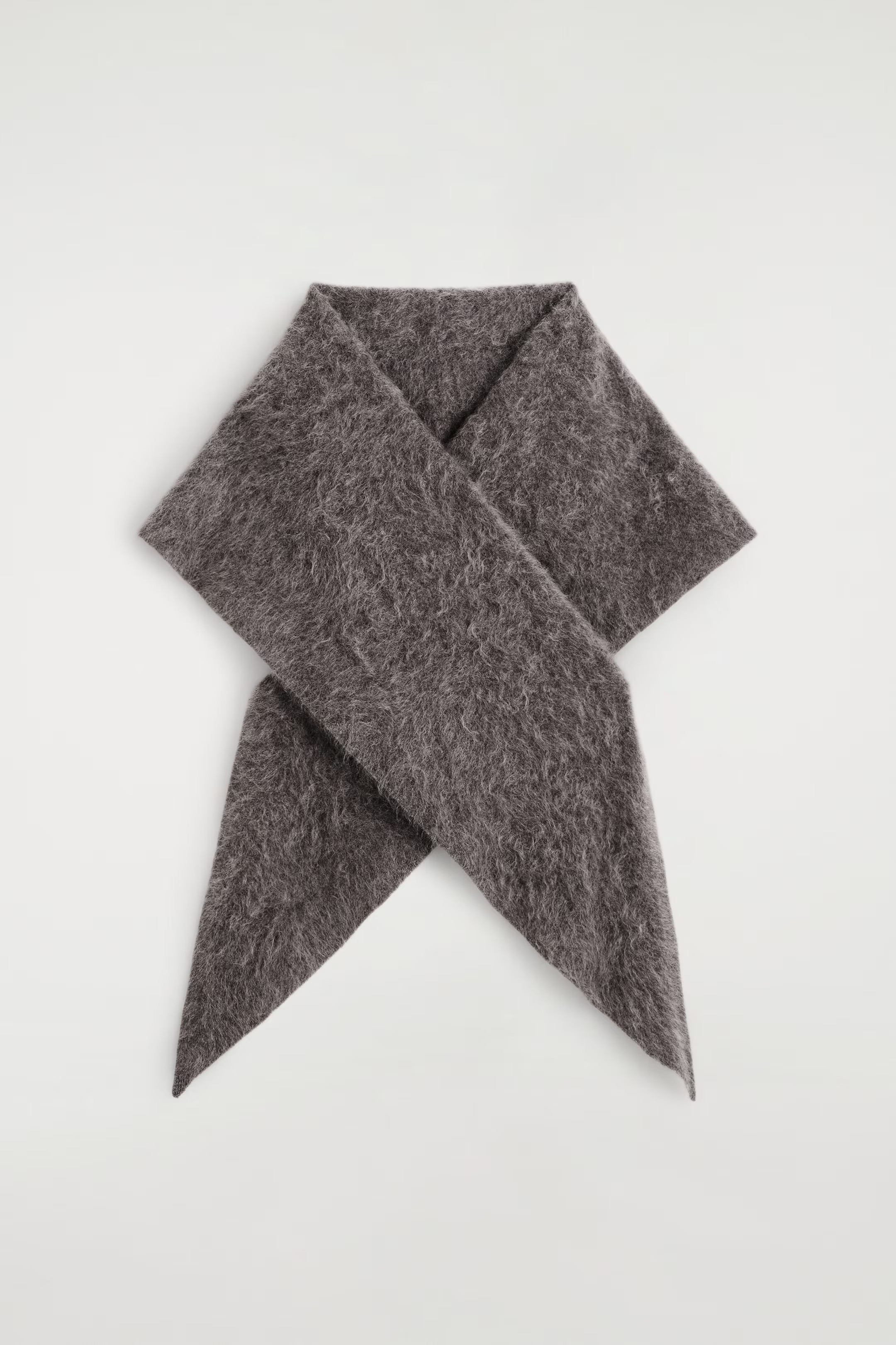 BRUSHED-CASHMERE TRIANGLE SCARF - BROWN M\u00c9LANGE | COS GB | COS UK
