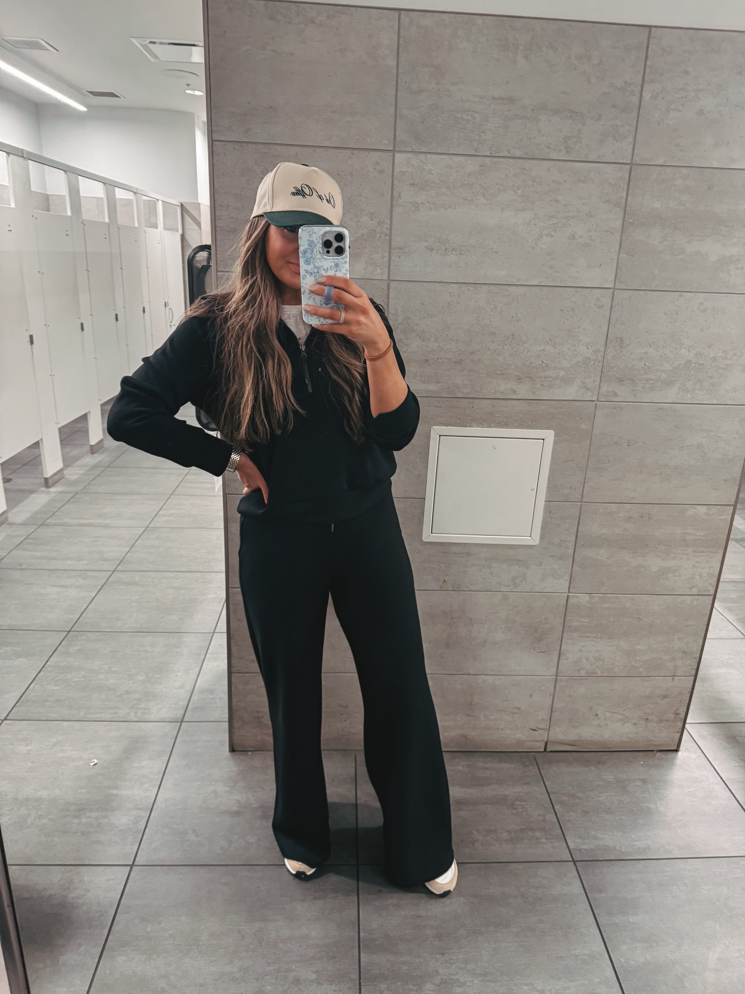My travel outfit to Florida! The absolute BEST loungeset from Spanx. I’ve tried others and they don’t compare. This feels like butter and the pants come in length options!🙌🏼 I have a discount code LIVINSTYLEXSPANX for 20% off & free shipping 

I have a medium in the quarter zip and then a medium/long in the pants. I am 5’8 and the length is pretty long! 

#LTKFindsUnder100 #LTKTravel #LTKStyleTip