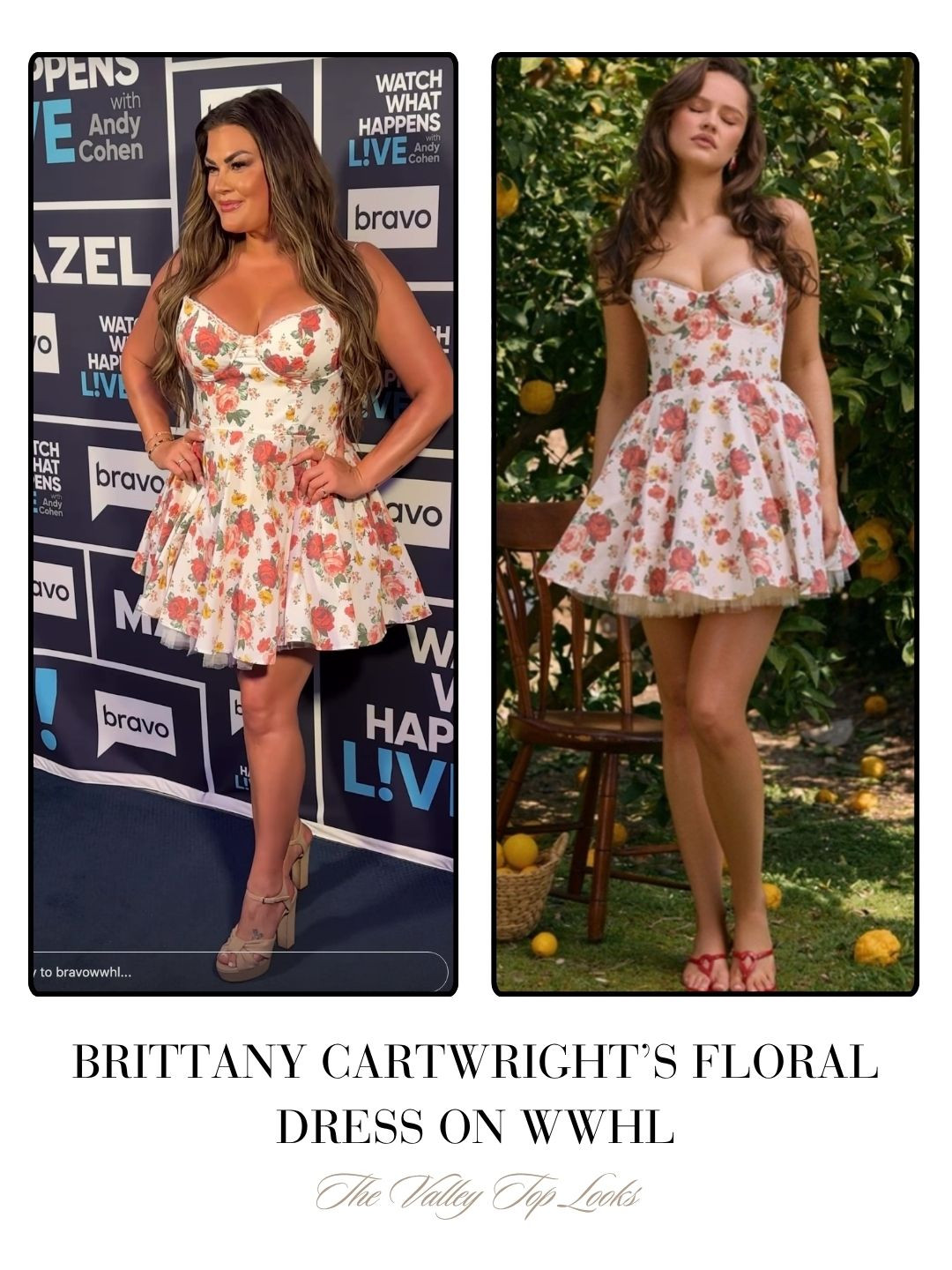 Brittany Cartwright's White Floral Dress on Watch What Happens Live Photo: @BravoWWHL 

 