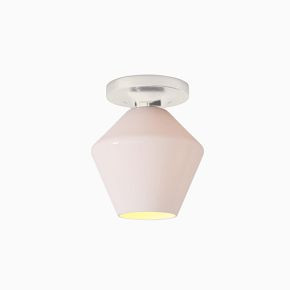 Sculptural Geo Flush Mount - Milk | West Elm (US)