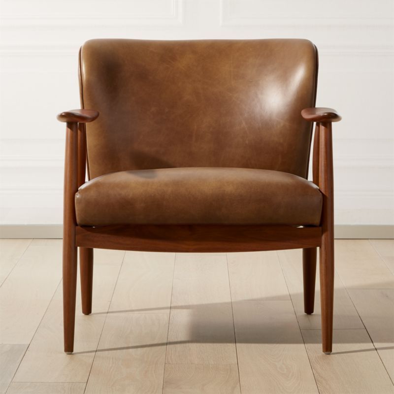 Troubadour Saddle Leather Wood Frame Chair + Reviews | CB2 | CB2