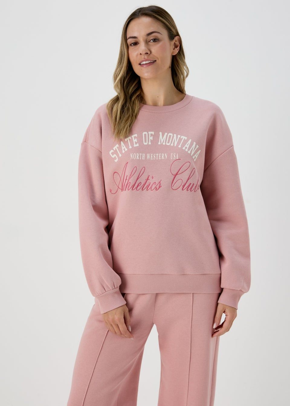 Pink Graphic Embroidered Sweatshirt | Matalan (UK)