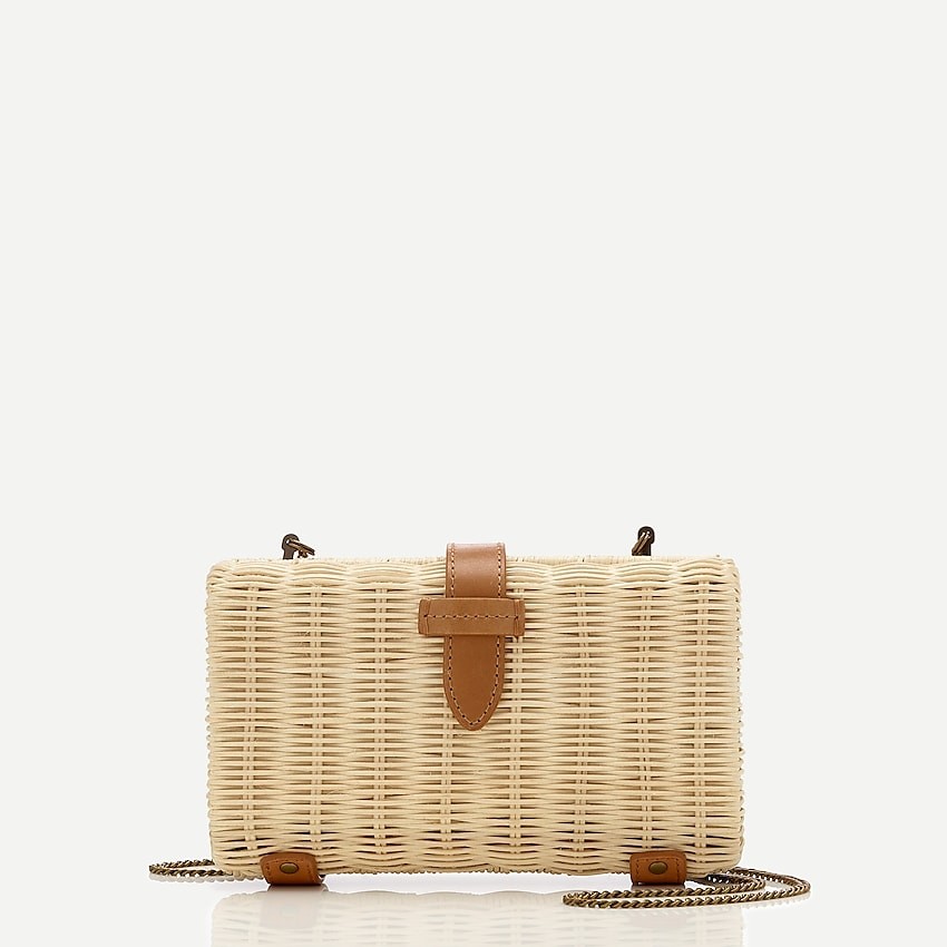 Rattan clutch with chain strap | J. Crew US