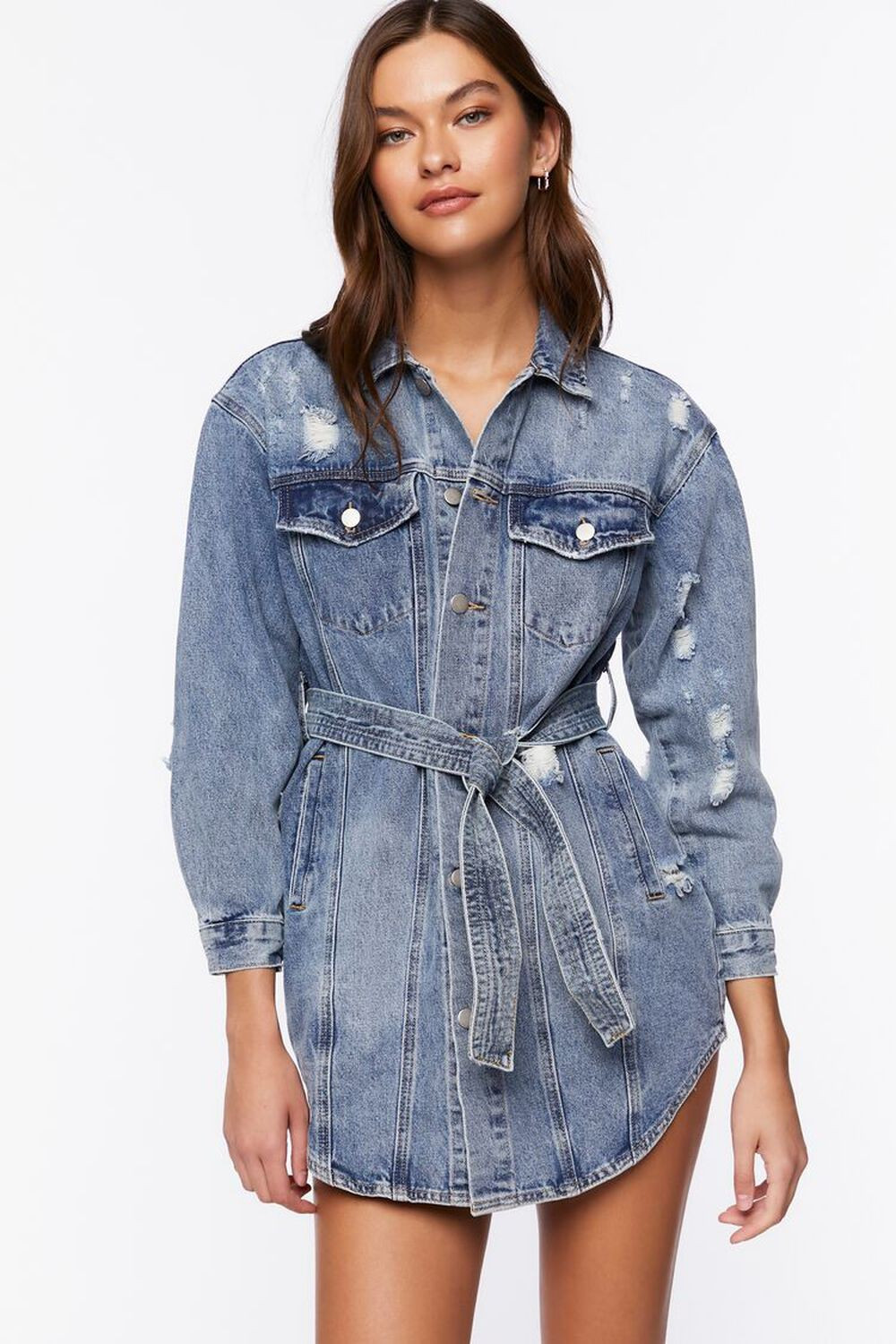 Distressed Denim Mini Dress | Forever 21 | Forever 21 (US)