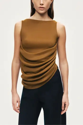 Draped Sleeveless Blouse | Nordstrom