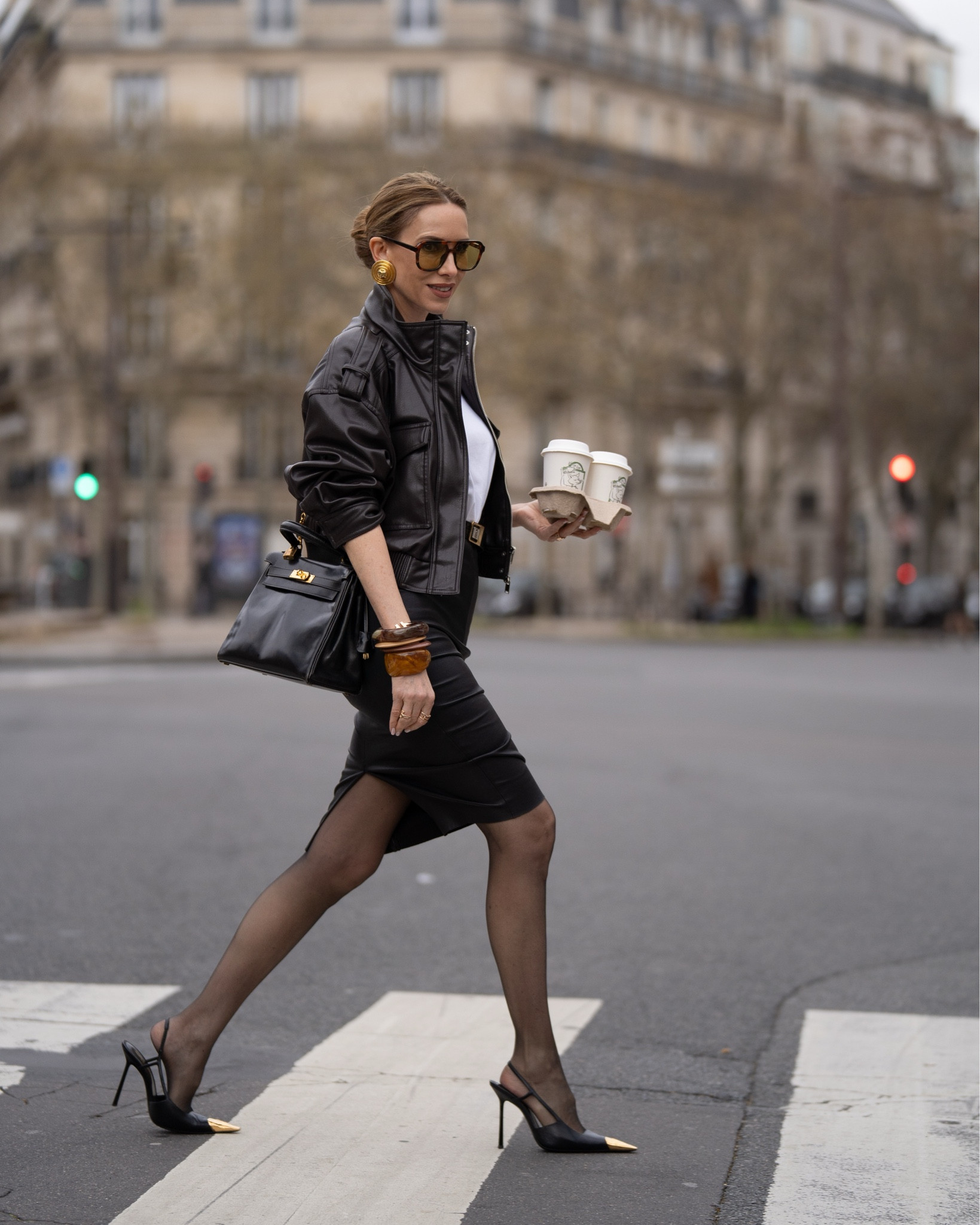 Pencil skirt meets leather jacket. 

#LTKspring #LTKstyletip #LTKworkwear