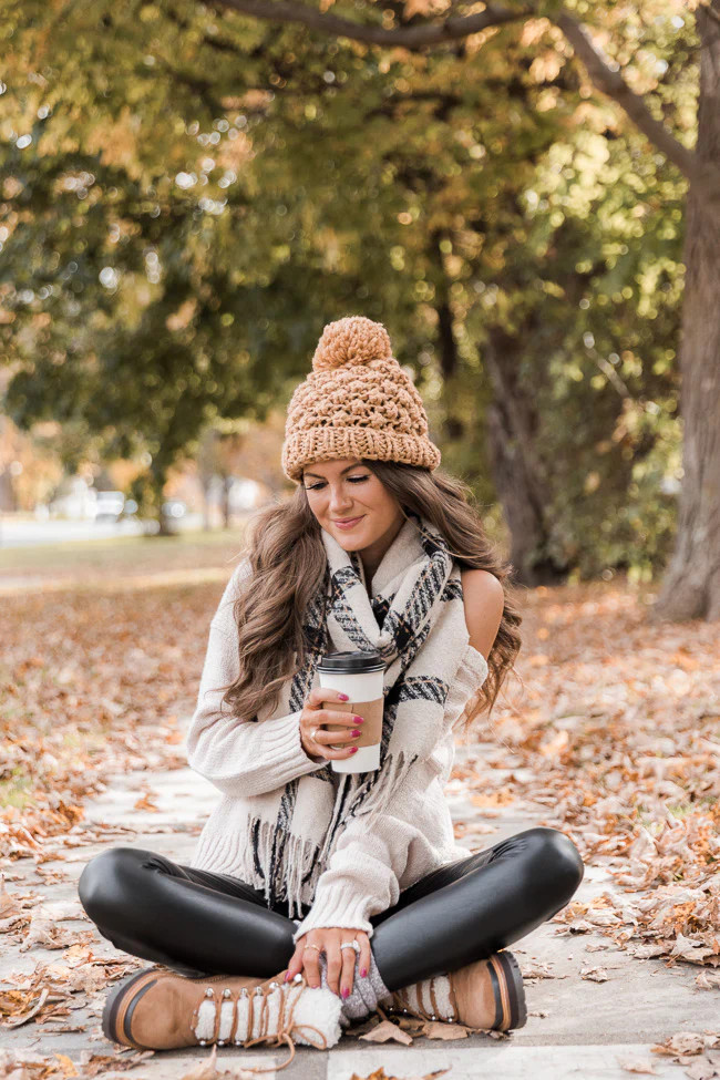 CAITLIN COVINGTON X PINK LILY The Coco Black Leather Leggings | The Pink Lily Boutique