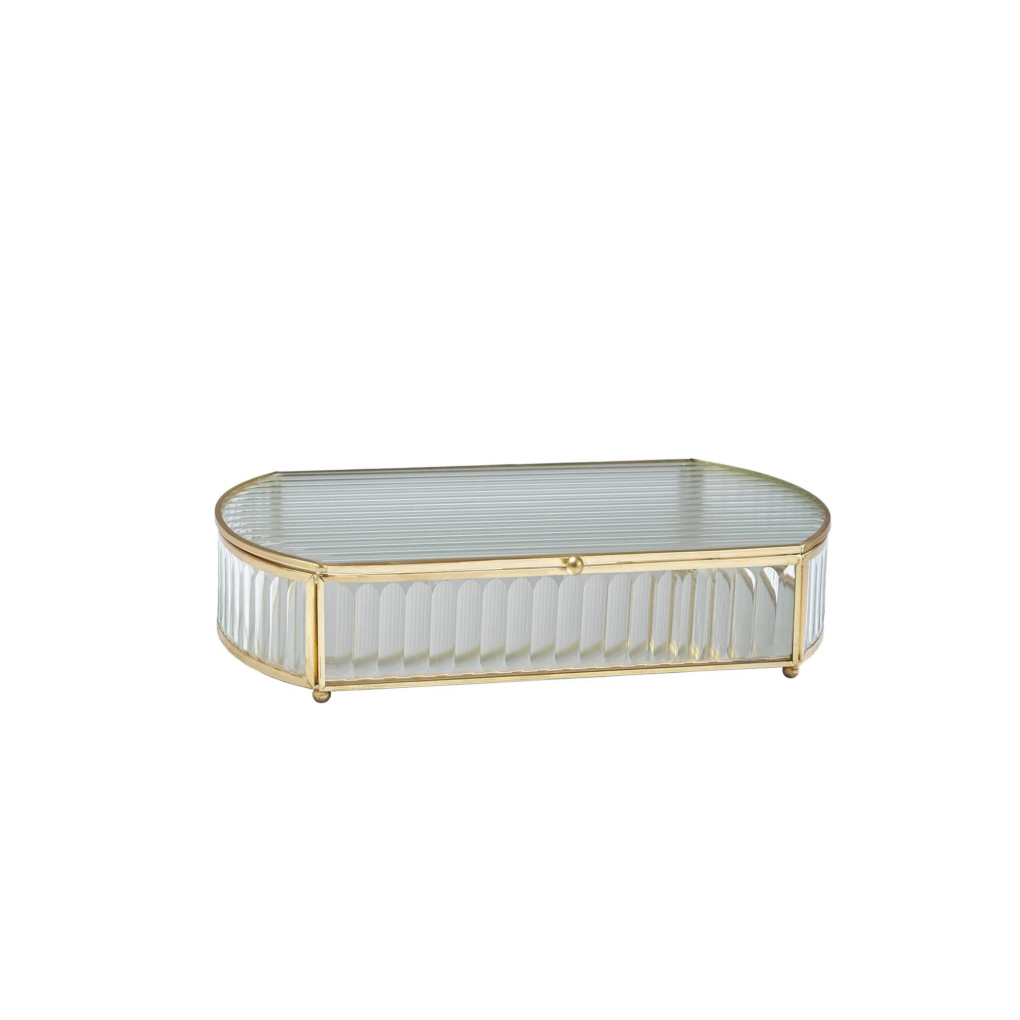 Reeded Glass Oval Box | Wayfair North America