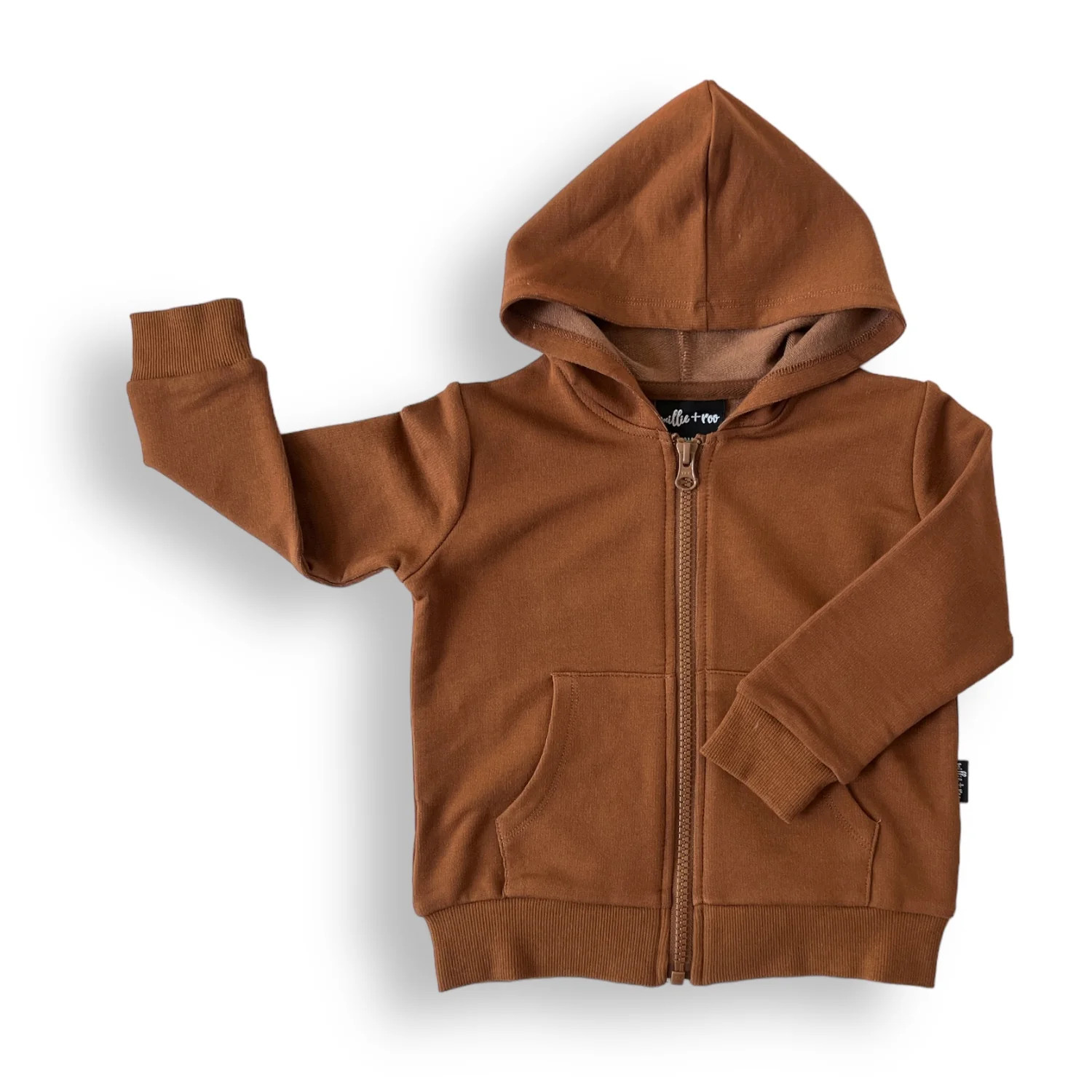 ZIP HOODIE- Bark Bamboo French Terry | millie + roo