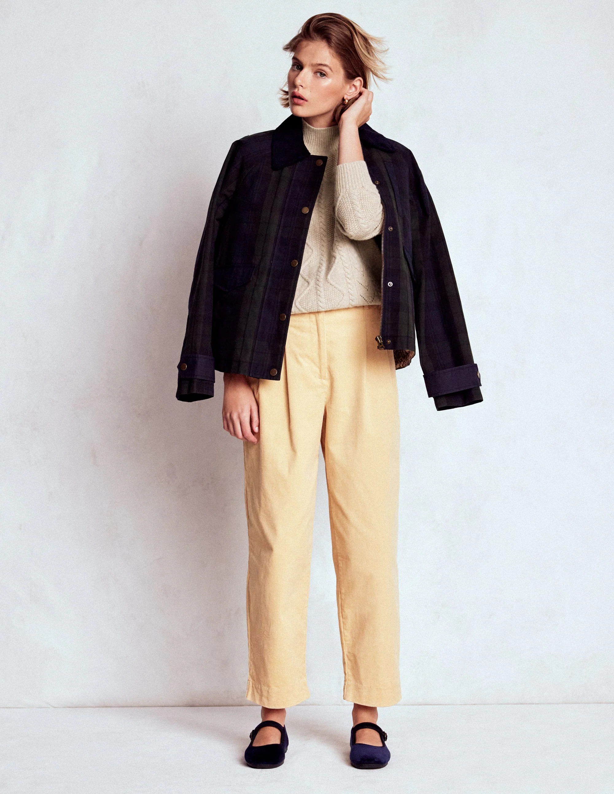 Marion Merino High Neck Jumper-Barley Cable | Boden UK