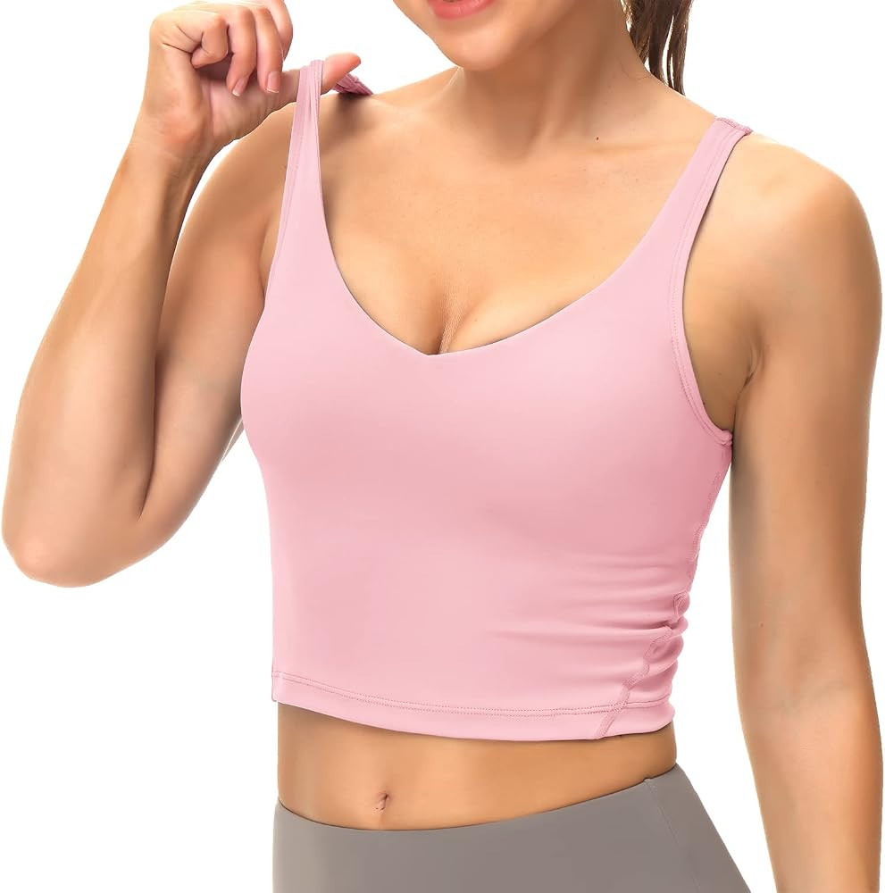 Dragon Fit Sports Bra for Women Longline Padded Yoga Bra Medium Impact Crop Tank Tops for Workout... | Amazon (CA)