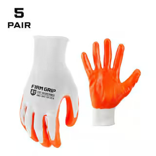 Large Nitrile Coated Work Gloves (5 Pack) | The Home Depot