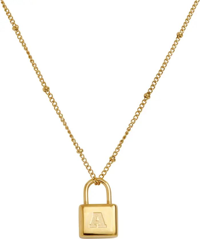 Initial Lock Pendant Necklace | Nordstrom Rack