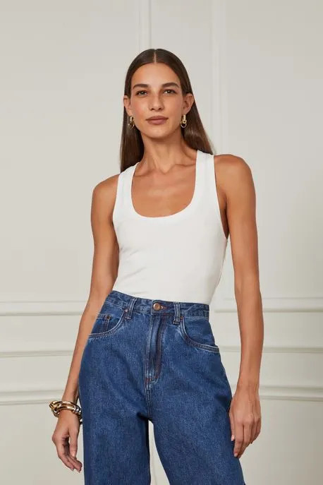 Blusa Regata De Malha Decote Nadador Detalhe Debrum | Animale (BR)