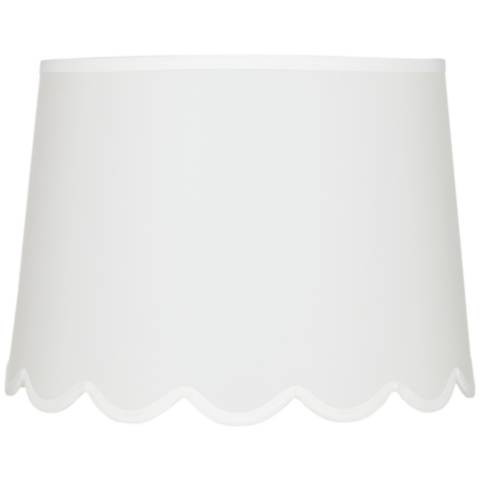 White Scallop Bottom Empire Lamp Shade 13x15x11 (Spider) | Lamps Plus