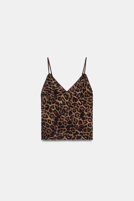 ANIMAL PRINT TULLE TOP | Zara US
