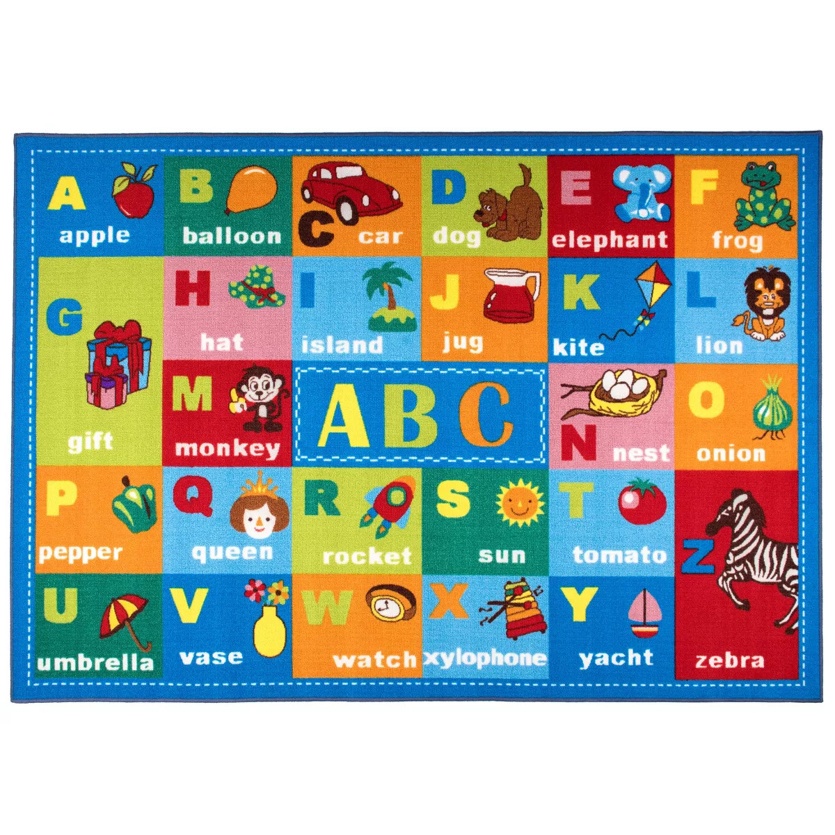 World Rug Gallery Kids Educational Learning Alphabet Symbols Non Slip Area Rug | Target