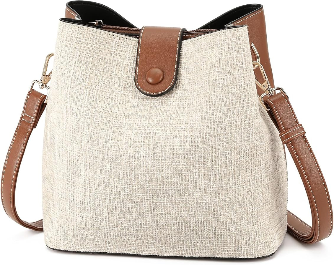 Crossbody Purses for Women Vegan Leather Bucket Bags Trendy Ladies Handbag Shoulder Purse Multi P... | Amazon (US)