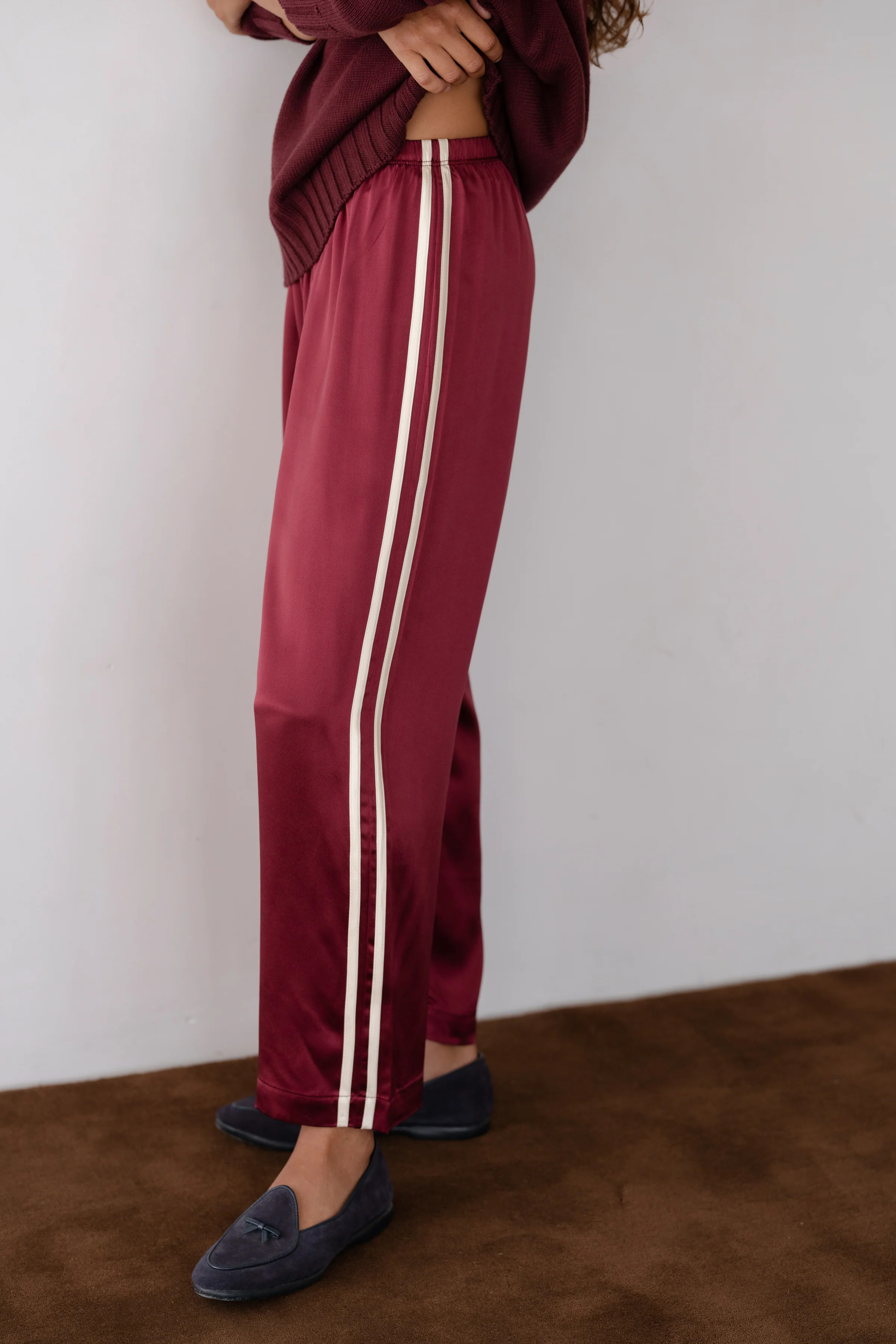 The Silk Stripe Crop Pant | DONNI.