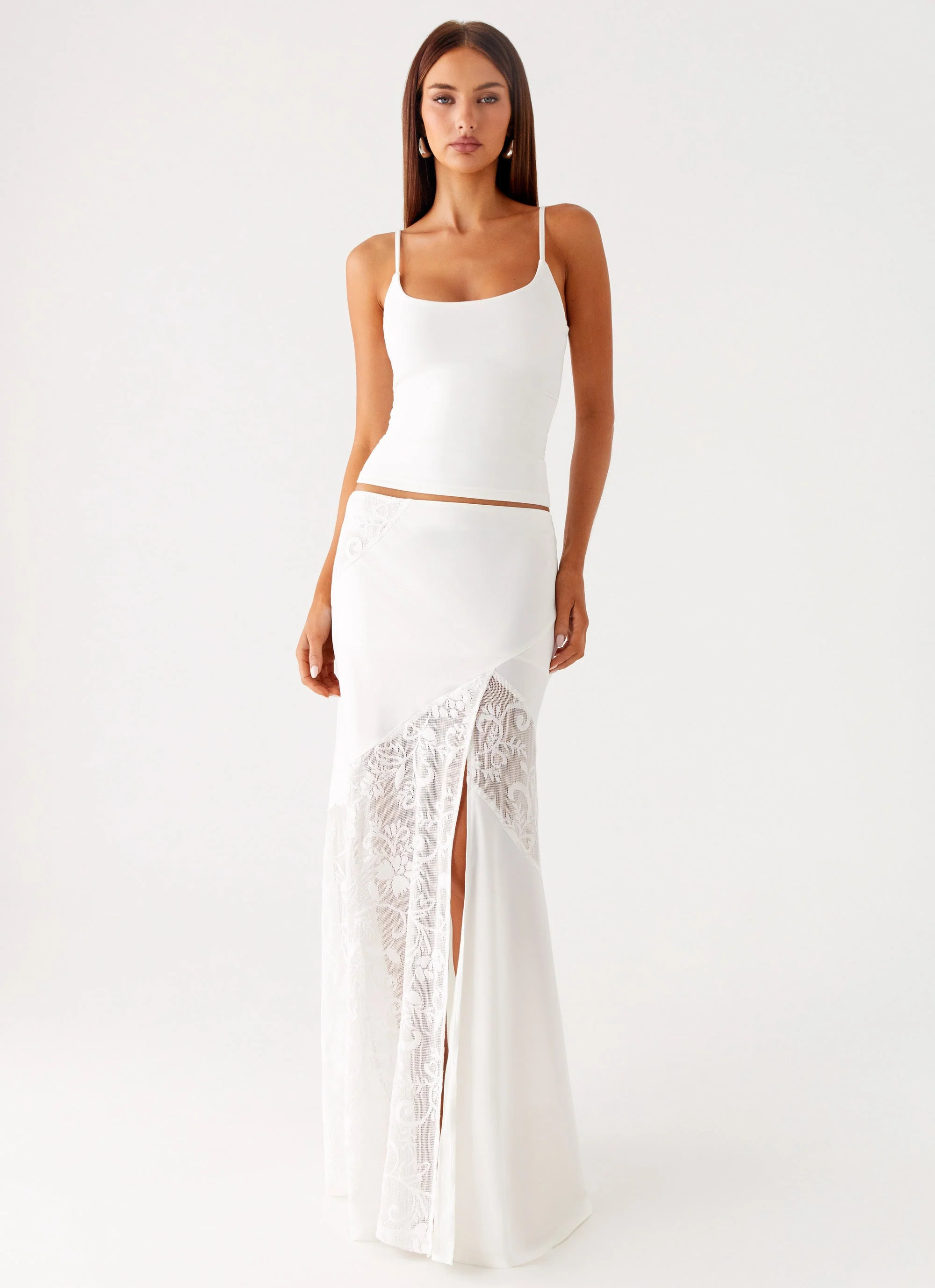 Dasie Lace Maxi Skirt - White | Peppermayo (Global)