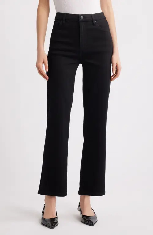 FRAME Le Sleek High Waist Ankle Straight Leg Jeans in Black at Nordstrom, Size 24 | Nordstrom