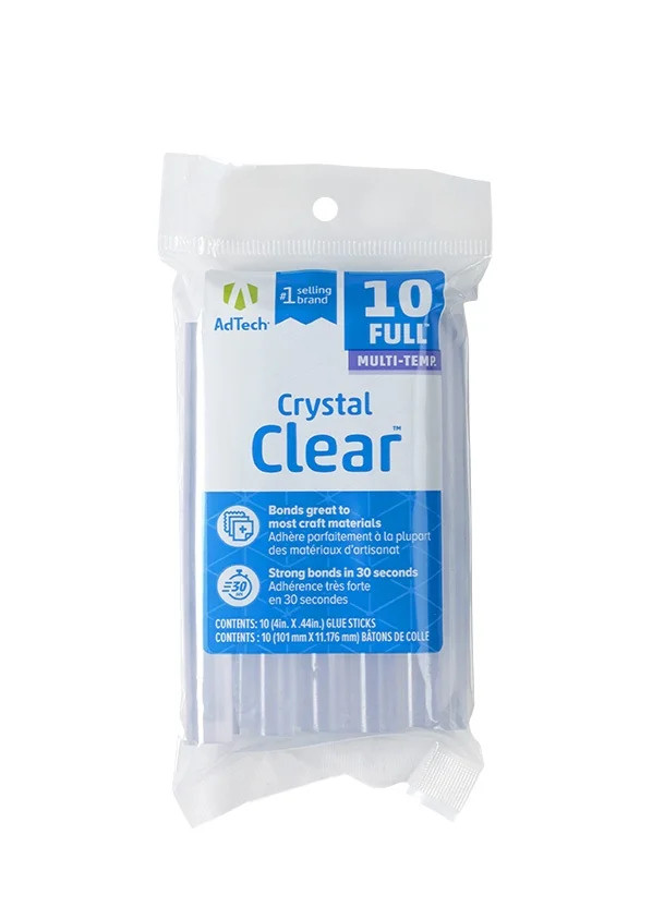 AdTech Crystal Clear Hot Glue Gun, Full Size 4" x .44" ,10 Sticks | Walmart (US)