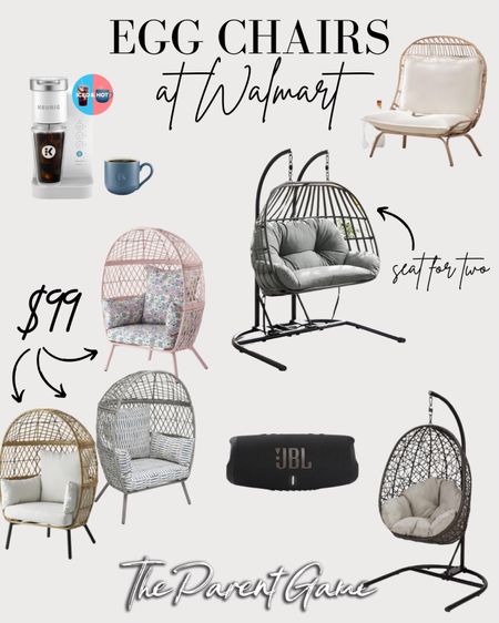 #WalmartPartner Check out Walmart and their great selection of outdoor and patio furniture. Every one of these EGG CHAIR has a nice Rollback. Can you believe those three are just $99? Elevate your relaxation today! @Walmart

#LTKHome #LTKFamily #LTKKids