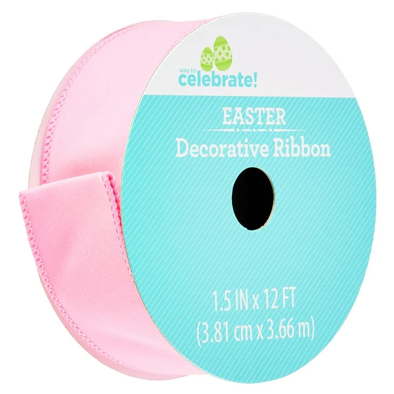 Way To Celebrate Easter Ribbon, Pink, 1.5" x 12' | Walmart (US)