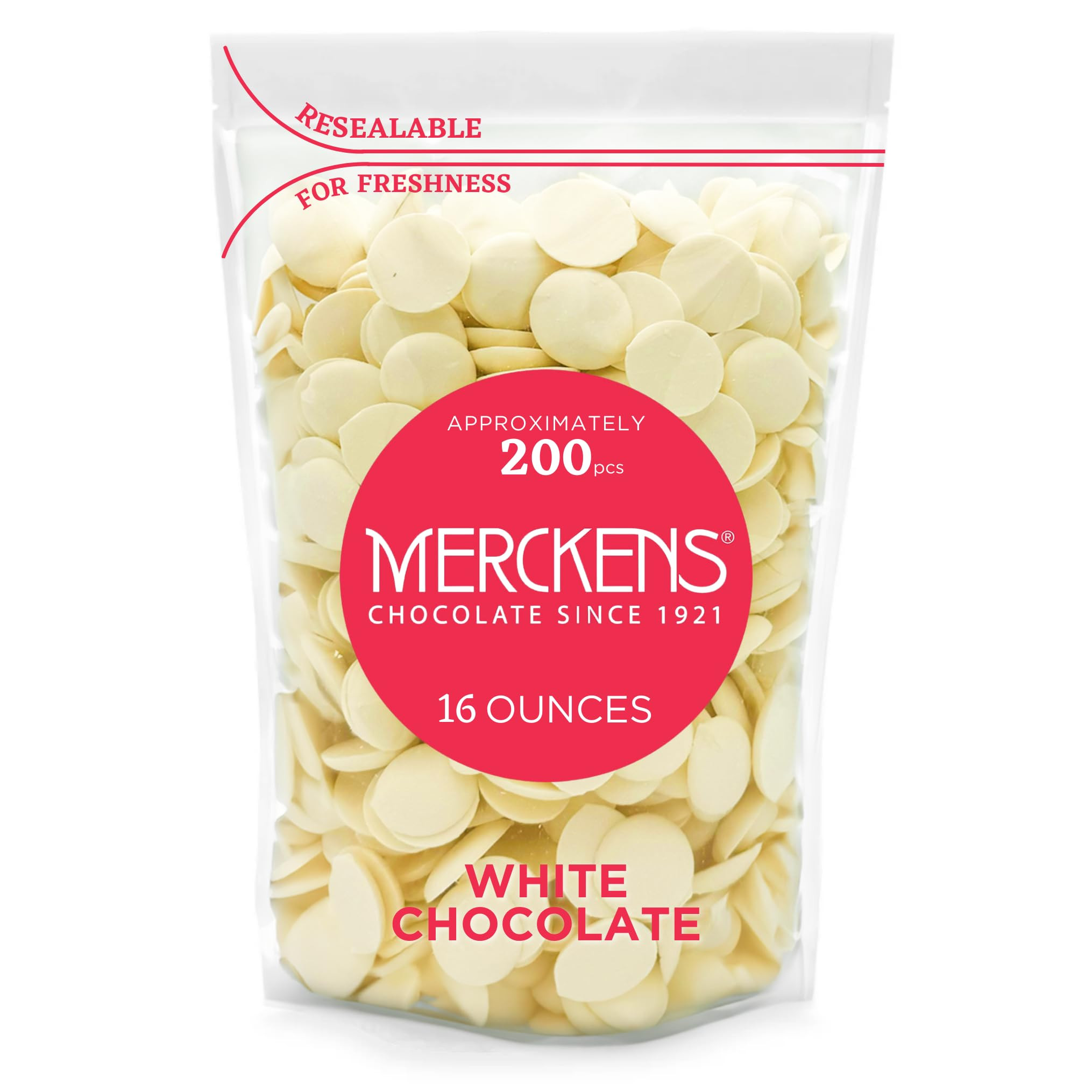 KIDU Merckens White Chocolate Melting Wafers 16 Ounces Bulk Perfect For Dipping, Deserts, Baking ... | Amazon (US)