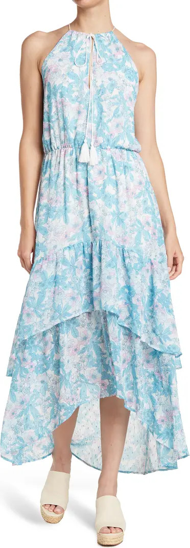 MELROSE AND MARKET Floral Halter Neck Tiered High/Low Hem Dress | Nordstromrack | Nordstrom Rack