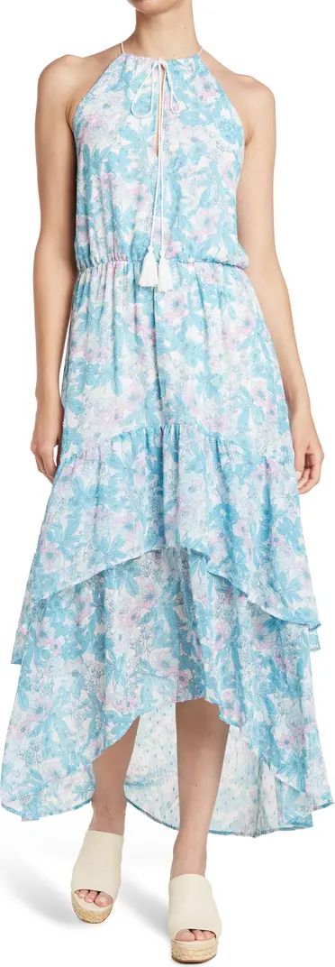 Floral Halter Neck Tiered High/Low Hem Dress | Nordstrom Rack