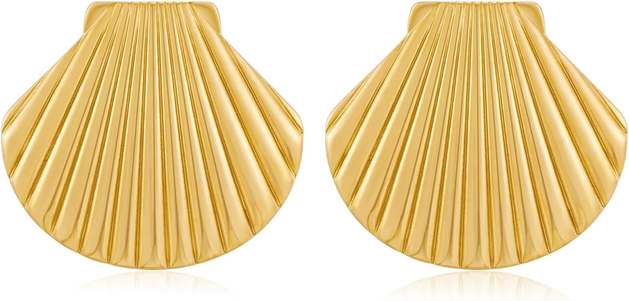 CLASSYZINT Shell Stud Earrings For Women Boho Gold Statement Earrings Summer Ocean Beach Jewelry ... | Amazon (US)