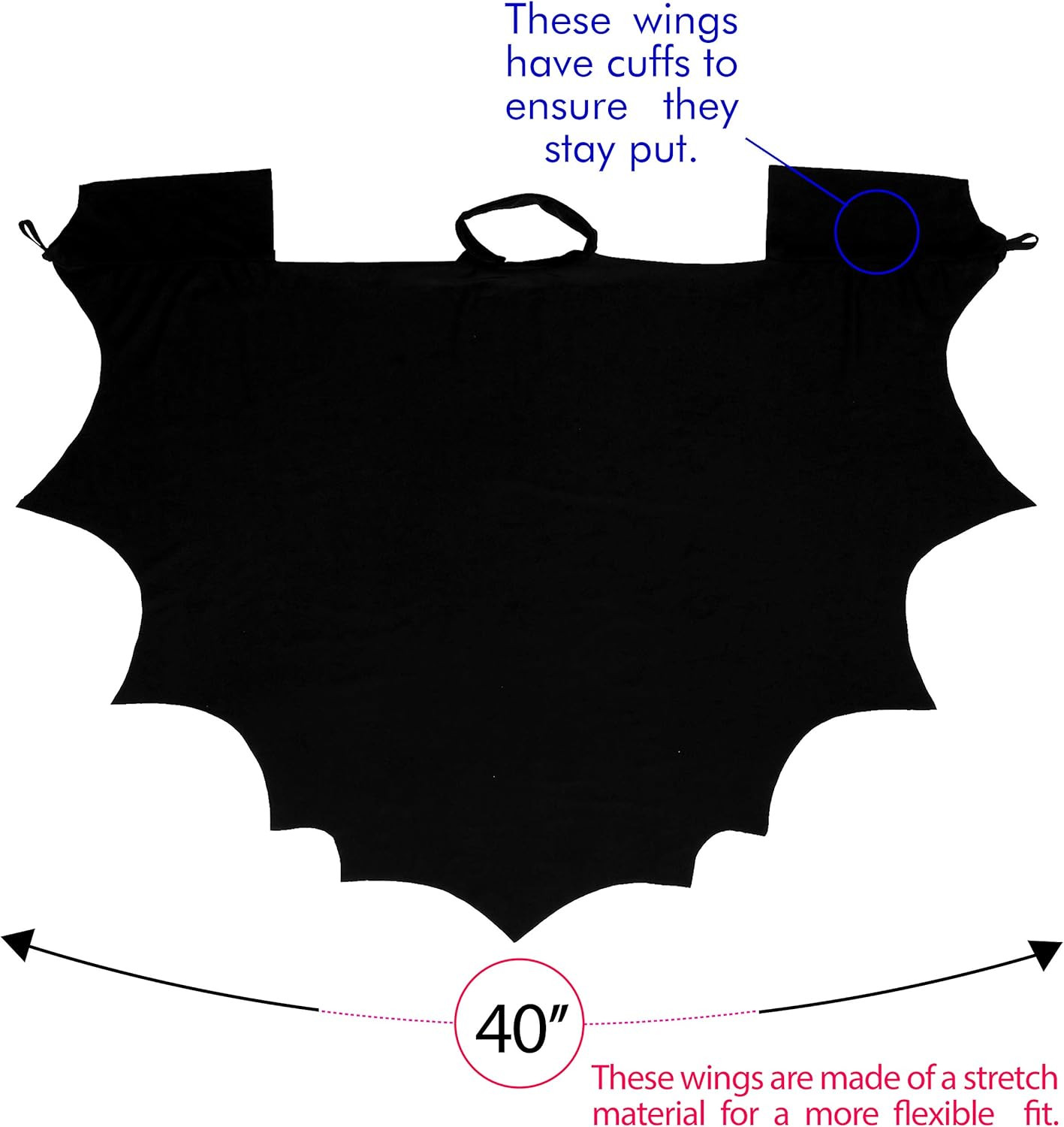 Skeleteen Bat Wings Costume Accessory - Black Wing Set Dress Up Accessories for Dragon, Vampire o... | Amazon (US)