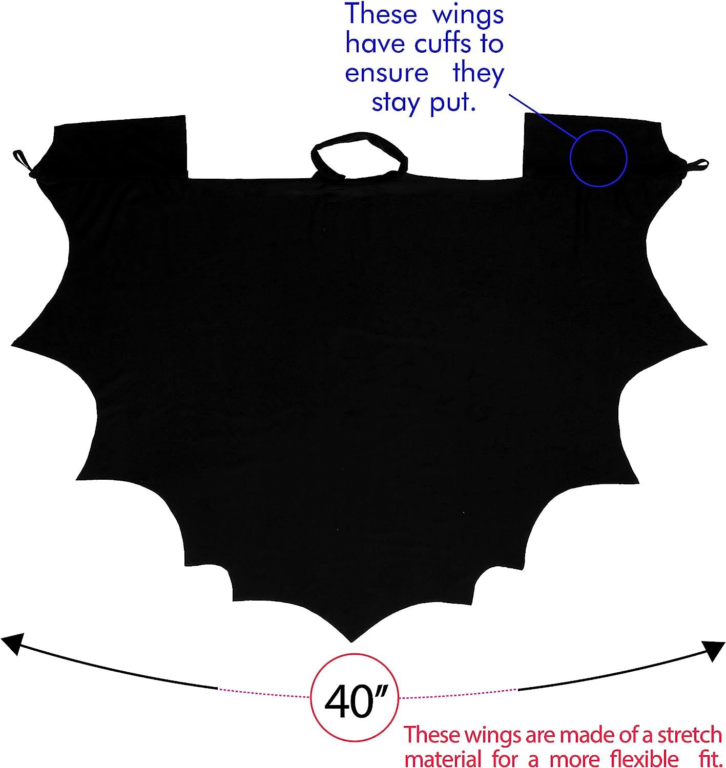 Skeleteen Bat Wings Costume Accessory - Black Wing Set Dress Up Accessories for Dragon, Vampire o... | Amazon (US)