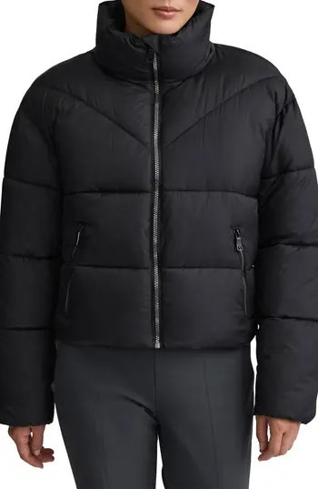 NVLT Stand Collar Crop Puffer Jacket in Black at Nordstrom Rack, Size Medium | Nordstrom Rack
