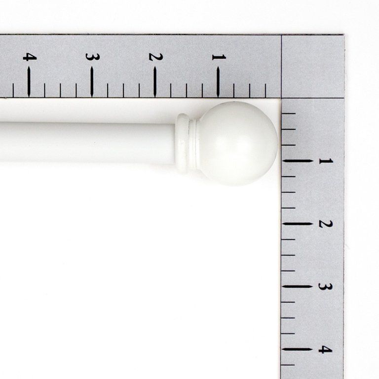 Mainstays 5/8" White Ball Single Curtain Rod, 48-84", White | Walmart (US)