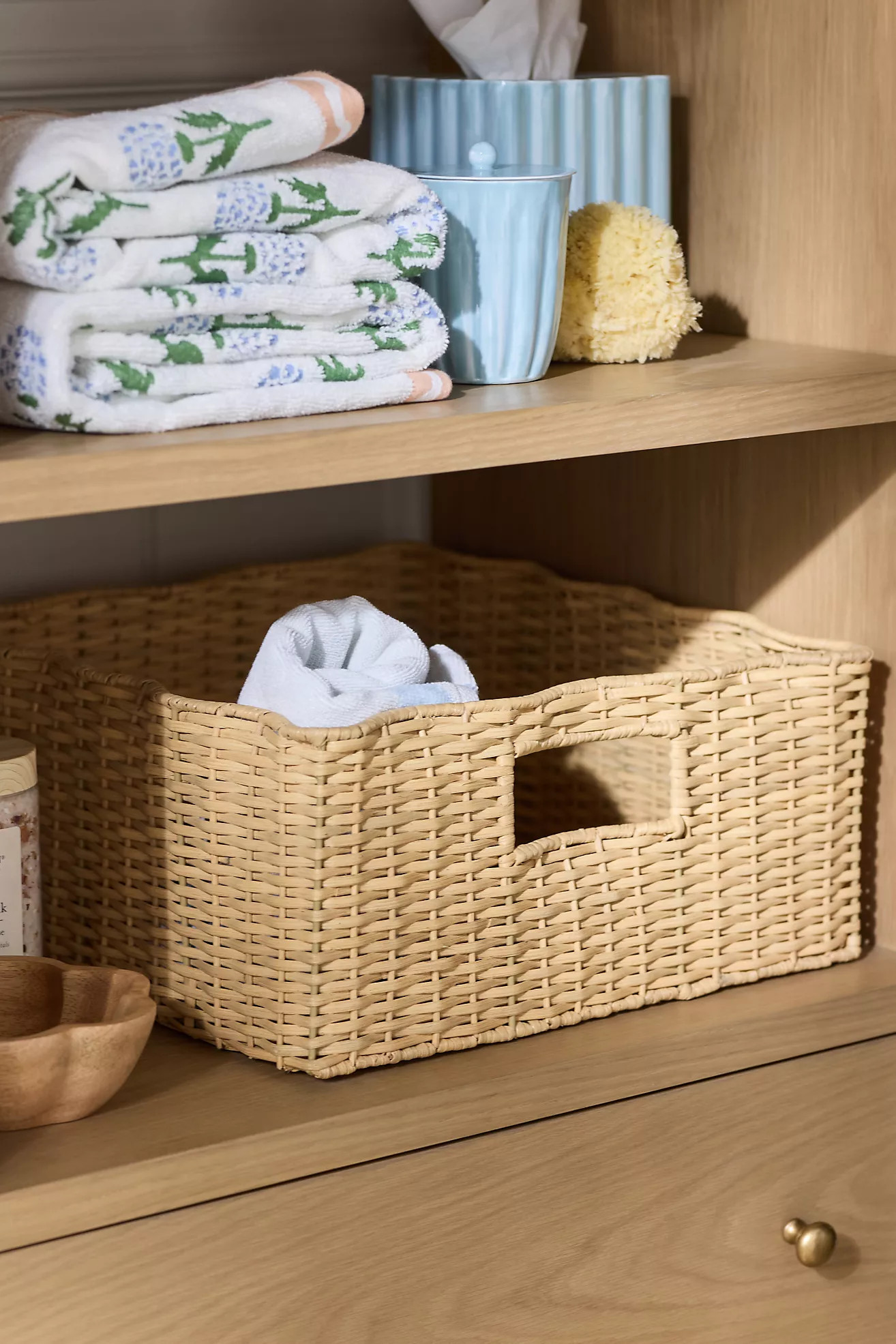 Wicker Ripple Basket | Anthropologie (US)