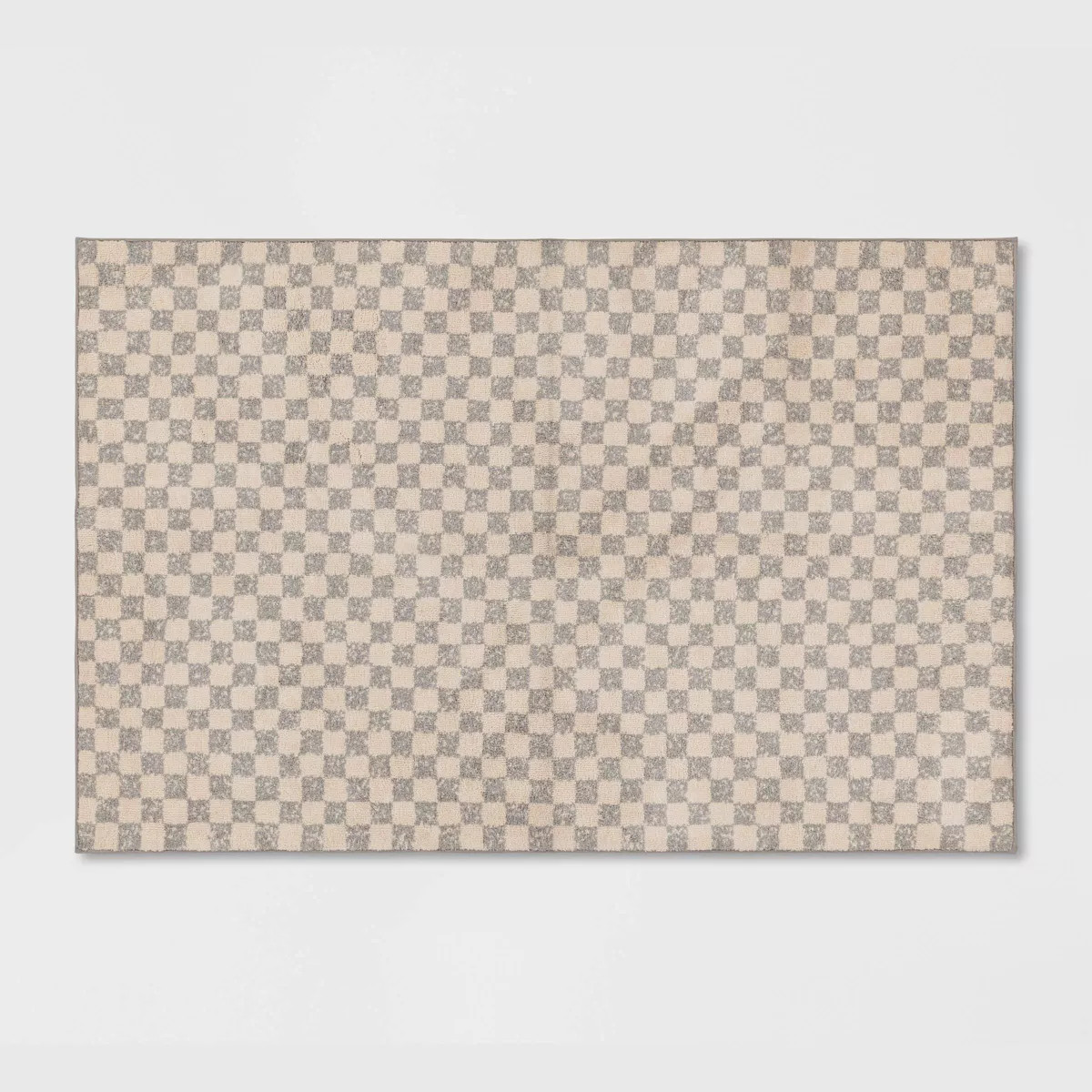 2'6"x4' Washable Checkerboard Plush Accent Rug - Threshold™: Indoor Gray Medium Pile, Skid-Resi... | Target