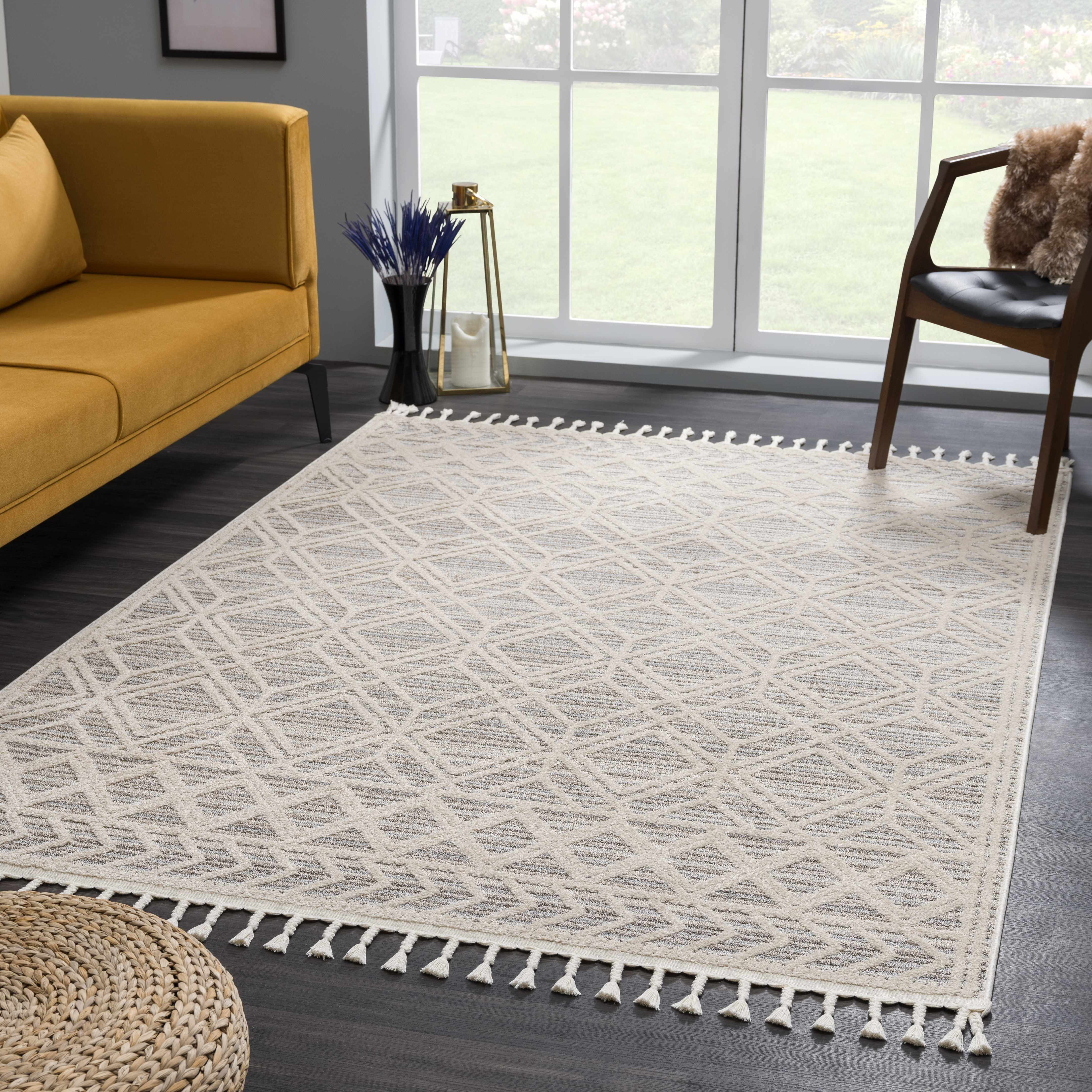 Magnolia Embossed Beige 2301 Area Rug | Boutique Rugs