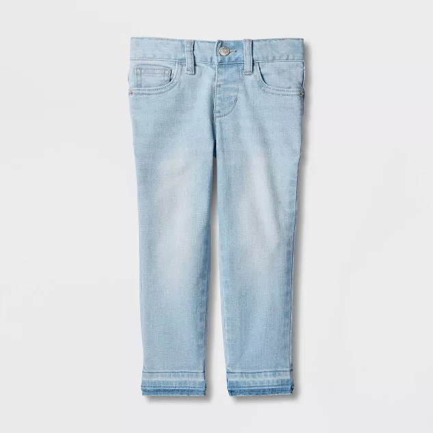 Toddler Girls' Mid-Rise Release Hem Skinny Jeans - Cat & Jack™ Blue | Target
