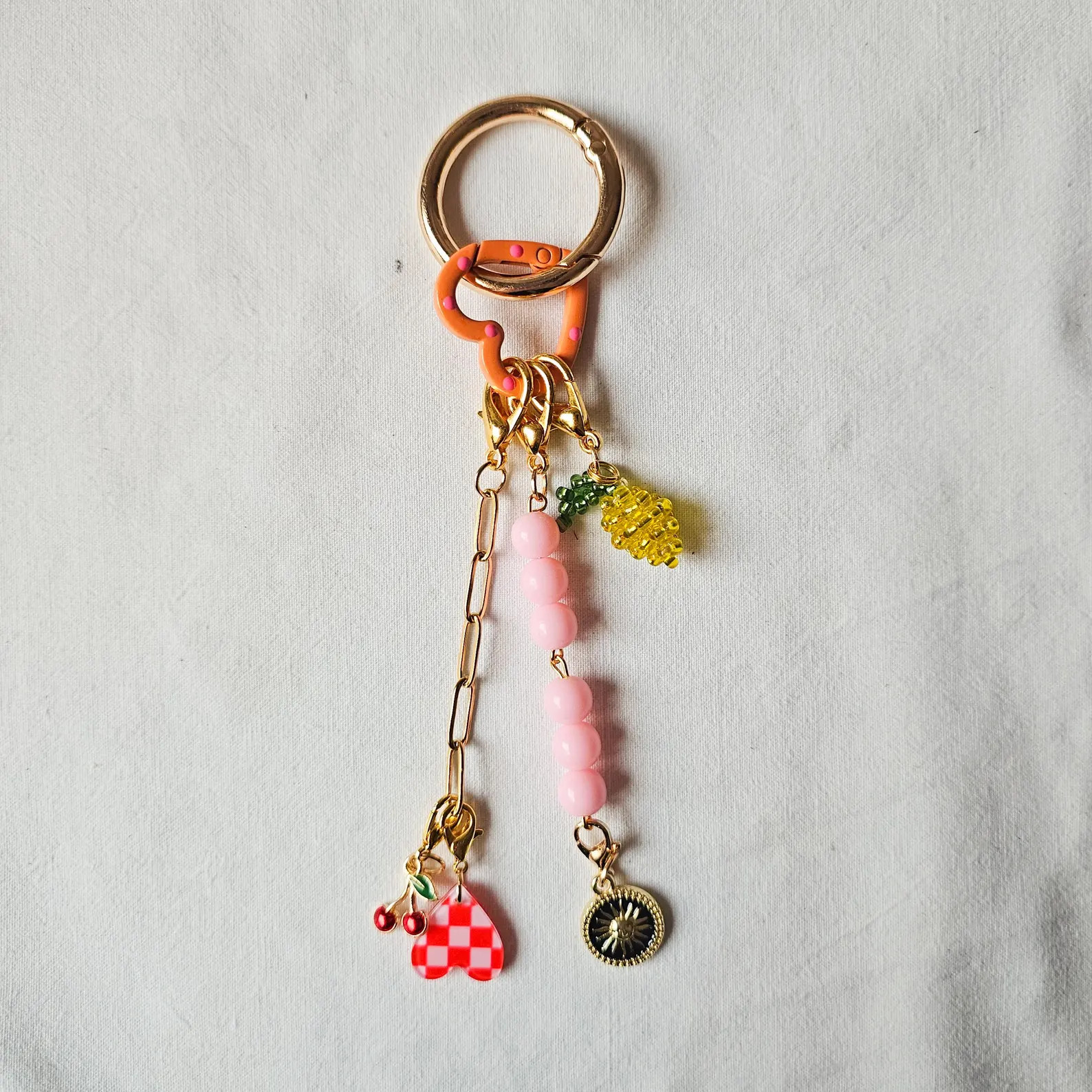 Beaded Strawberry Bag Charm: Colorful Keychain Accessory - Etsy | Etsy (US)