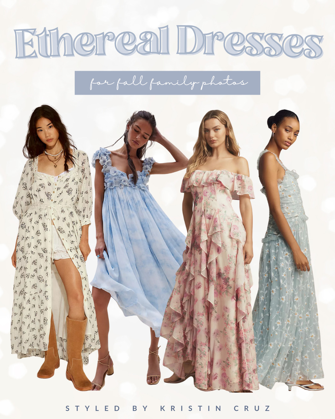  Soft florals in pastels photograph beautifully for dreamy ethereal family sessions. 

 

#LTKSeasonal #LTKStyleTip #LTKFamily