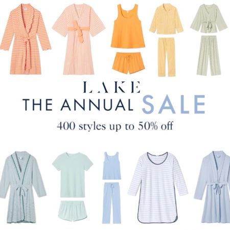 LAKE Pajamas Annual Sale is here!! 

*A few tips before you shop*

*Filter by Size, Fabric, & Color – Styles go quickly during the sale so if your heart is set on a certain style, this is your best bet to snag it!

*I find that they fit true to size, but if you like your pajamas extra roomy, size up one size. They WILL shrink if you dry them – I always hang dry mine.

*First LAKE purchase? Go for a style in their signature Pima cotton. 

*This is a great time to purchase gifts – Mother’s Day, Father’s Day, Gifts for Expecting/New Moms (maternity styles available), Baby Gifts, Graduation, etc.! 
