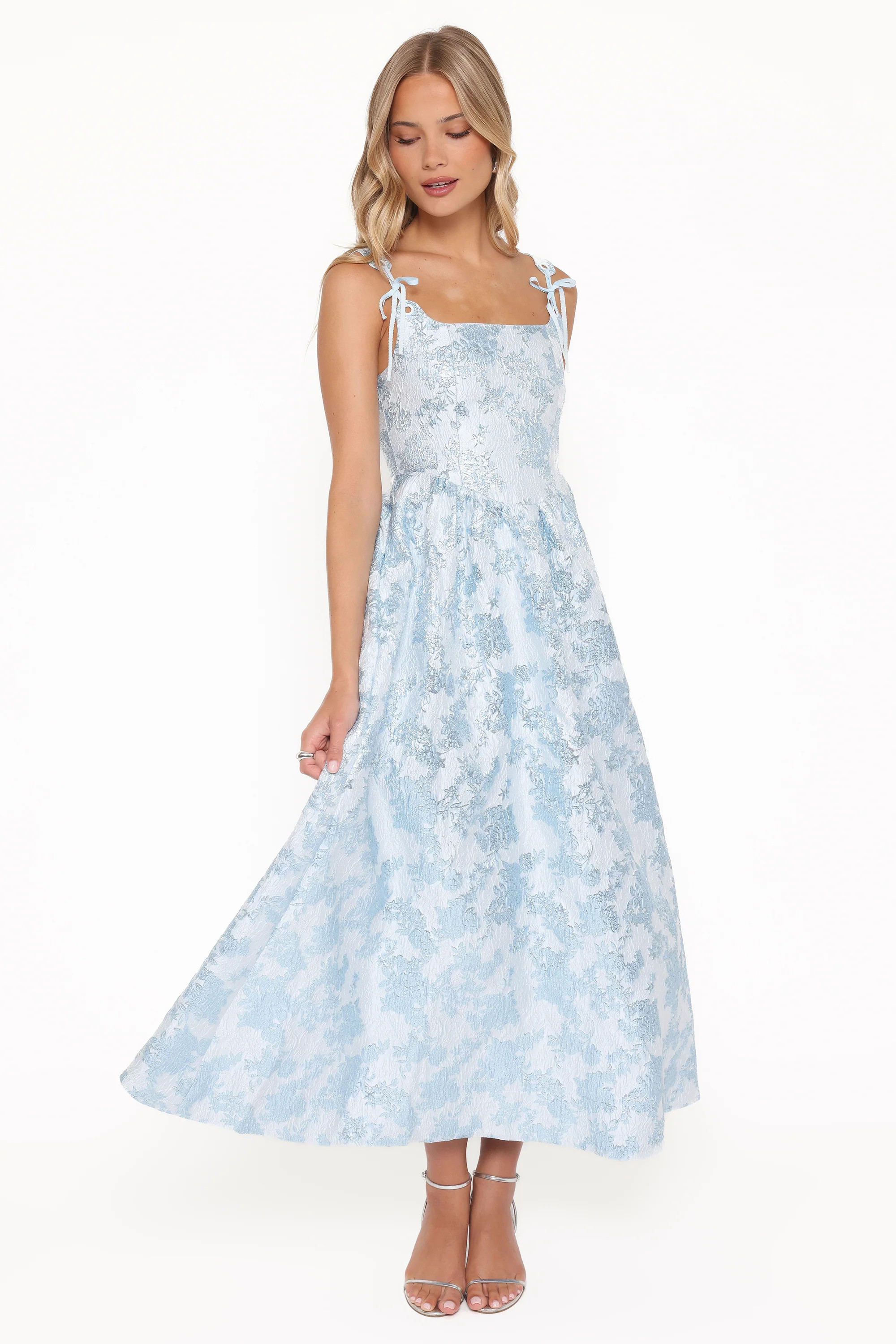 Marcelline Maxi Dress - Blue Brocade | Petal & Pup (US)