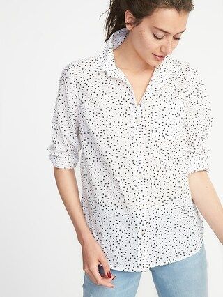 Old Navy Womens Relaxed Printed Classic Shirt For Women Star White Size L | Old Navy US