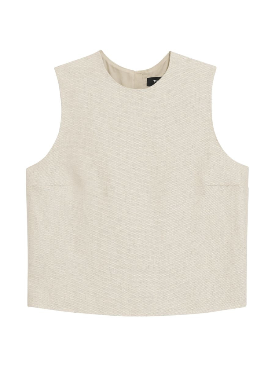 Linen Boxy Sleeveless Top | Saks Fifth Avenue
