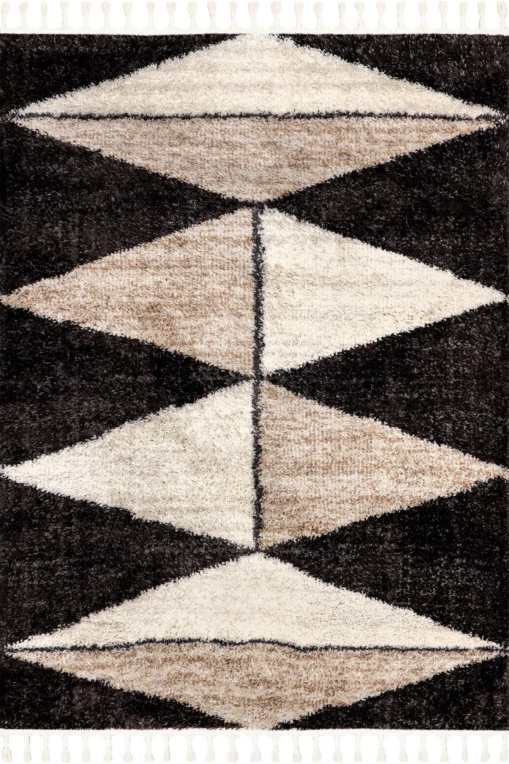 Alexia Diamond Tasseled Rug | Brown | Rugs USA