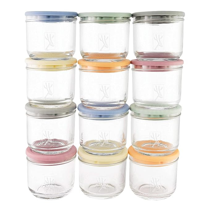Elk and Friends 5oz Borosilicate Glass Baby Food Storage Jars with Silicone Lid | Available in 12... | Amazon (US)