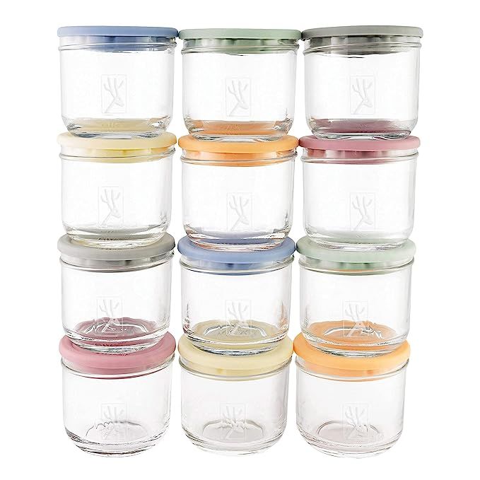 Elk and Friends 5oz Borosilicate Glass Baby Food Storage Jars with Silicone Lid | Available in 12... | Amazon (US)