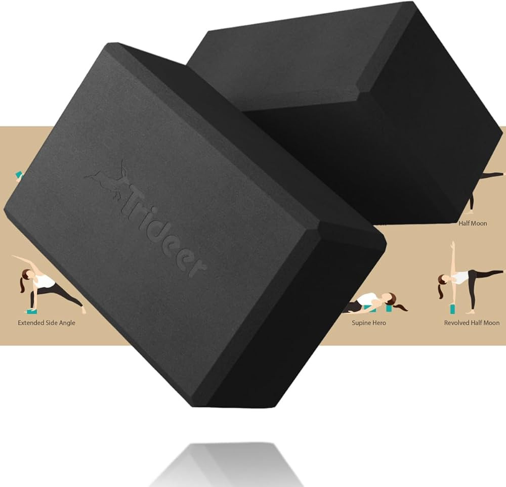 Trideer 9"x6"x3" Yoga Blocks, High Density EVA Foam Blocks 2 Pack, Supportive, Lightweight & Odor... | Amazon (US)